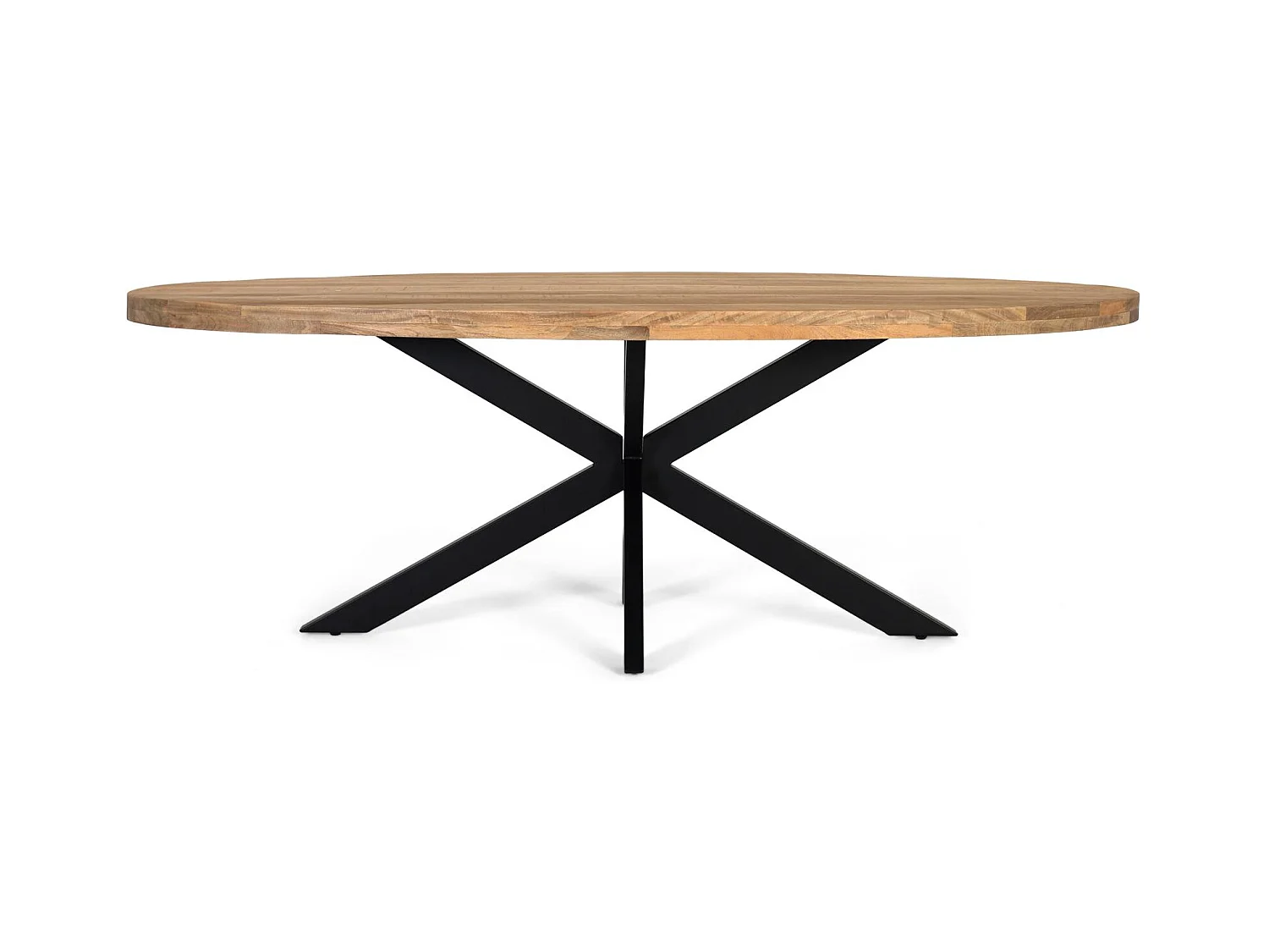 Table à manger avec plateau ovale en bois de manguier massif 200 cm