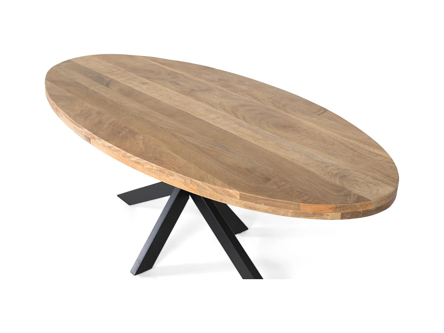 Table à manger avec plateau ovale en bois de manguier massif 200 cm