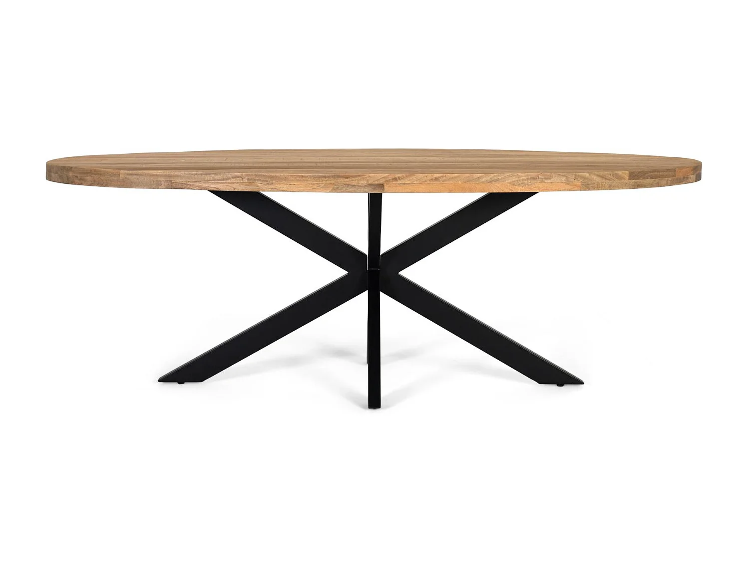 Table à manger avec plateau ovale en bois de manguier massif 200 cm