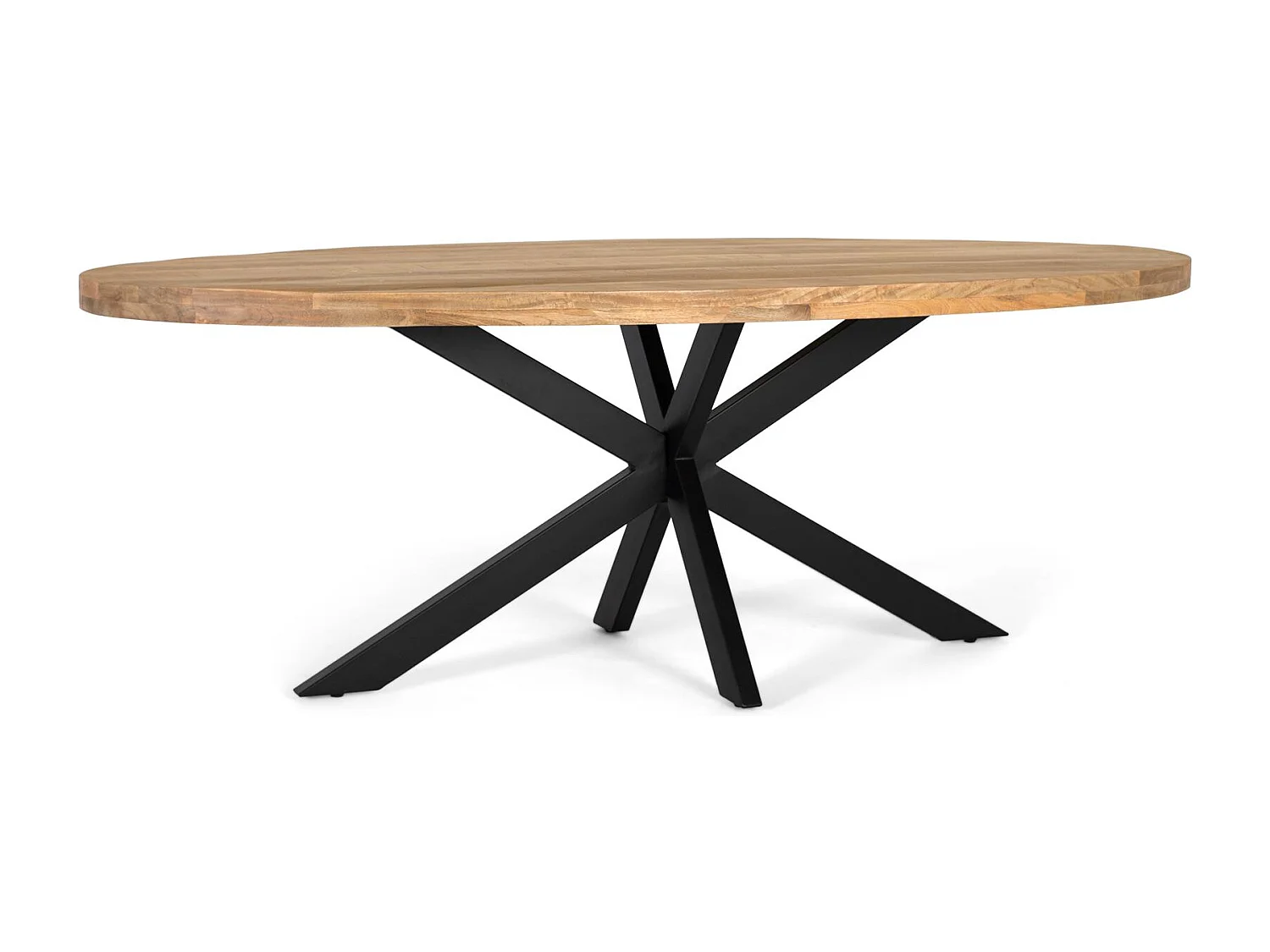 Table à manger avec plateau ovale en bois de manguier massif 200 cm