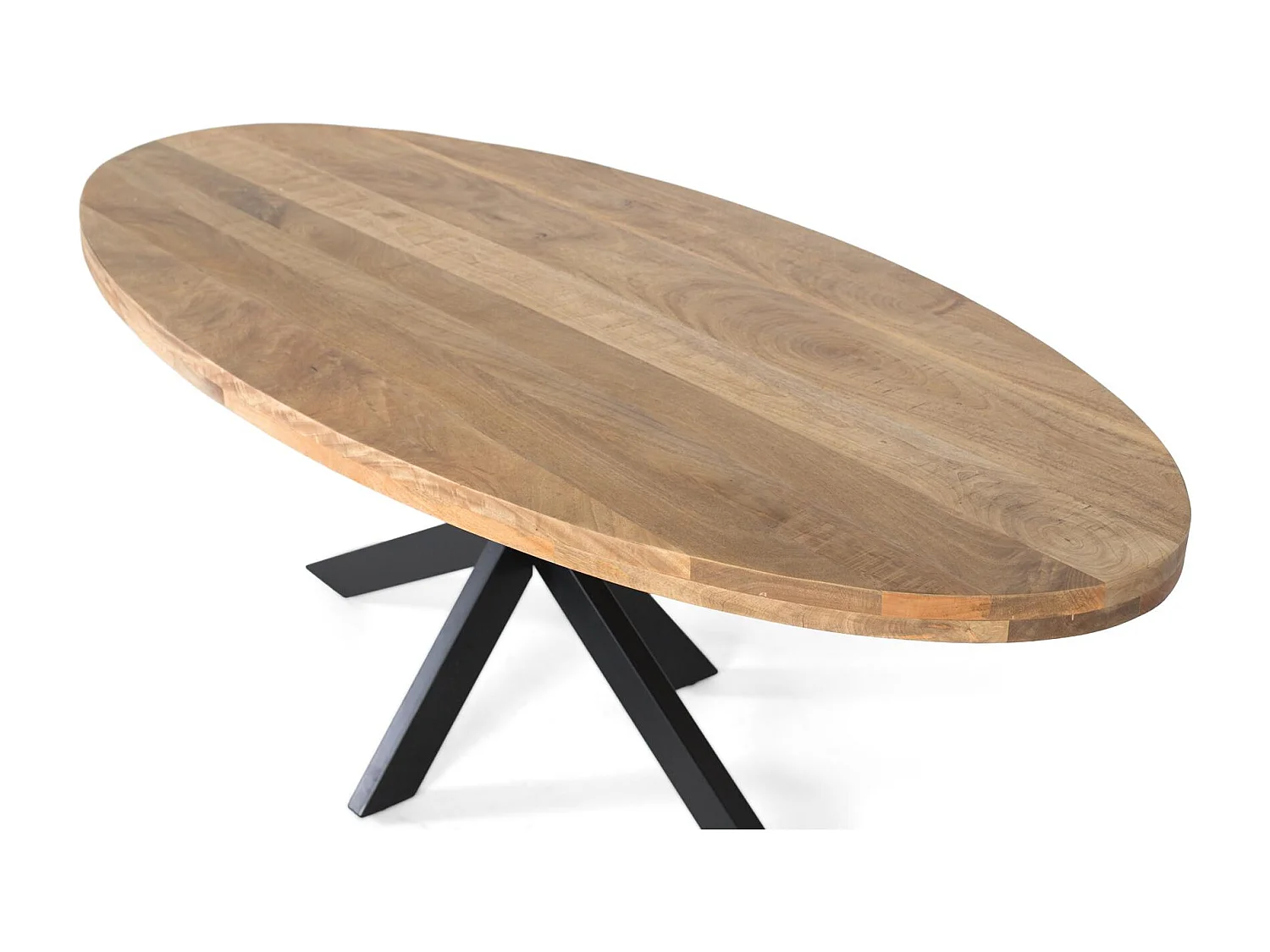 Table à manger avec plateau ovale en bois de manguier massif 200 cm