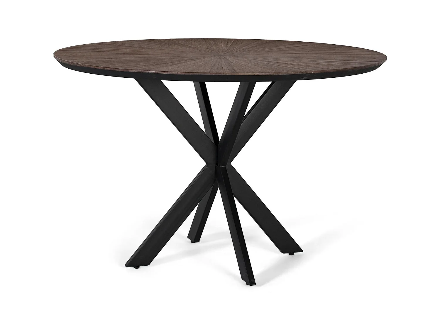 Runder Esstisch aus recyceltem Teakholz, 120 cm Durchmesser