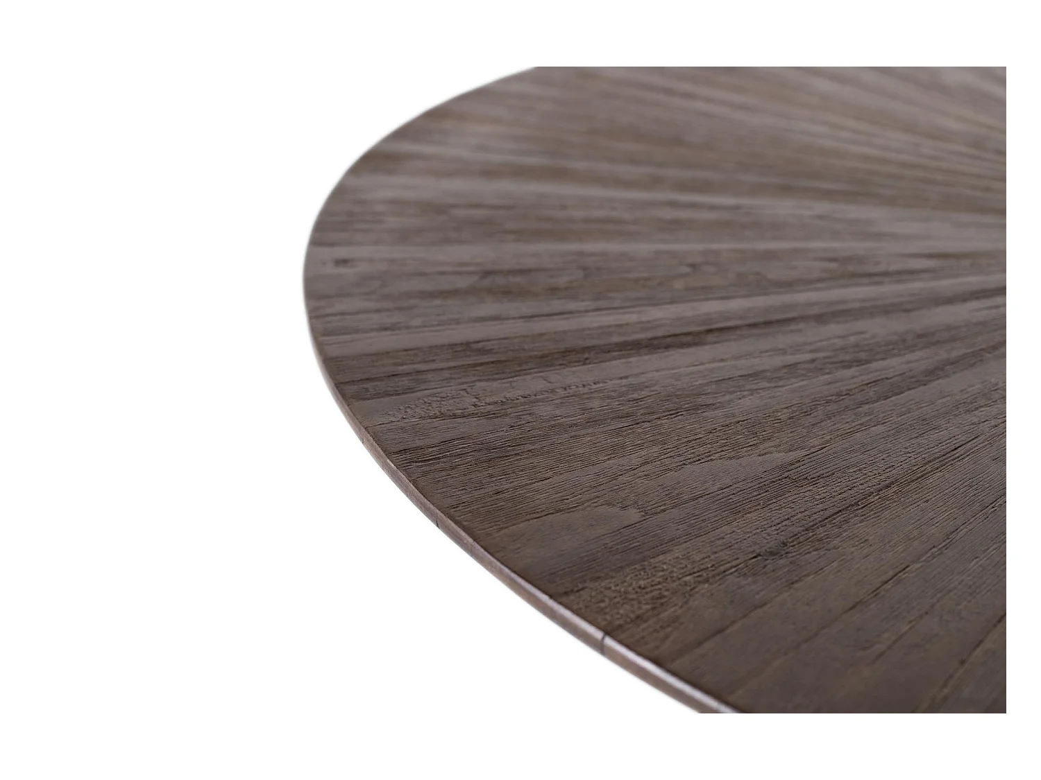 Runder Esstisch aus recyceltem Teakholz, 120 cm Durchmesser