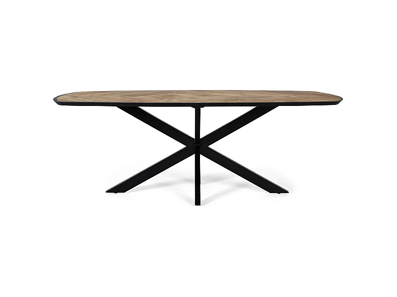 Esstisch aus Mangoholz mit abgerundeten Ecken 220 cm