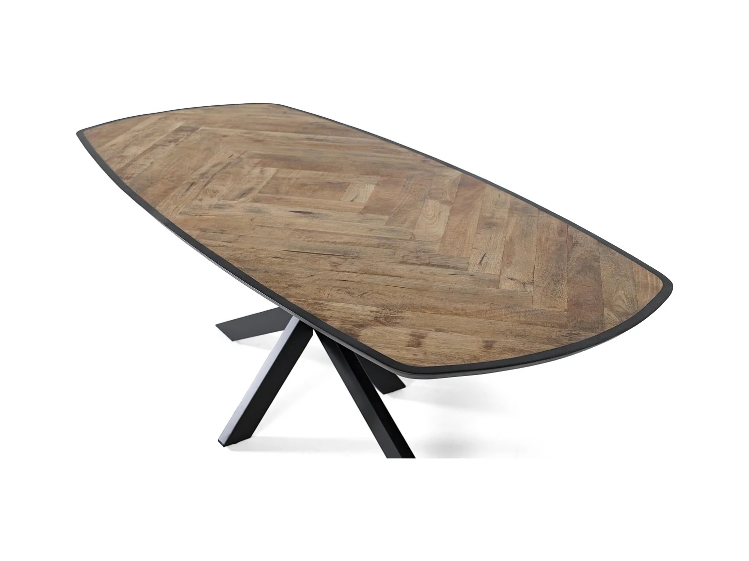 Table à manger en bois de manguier aux coins arrondis 220 cm