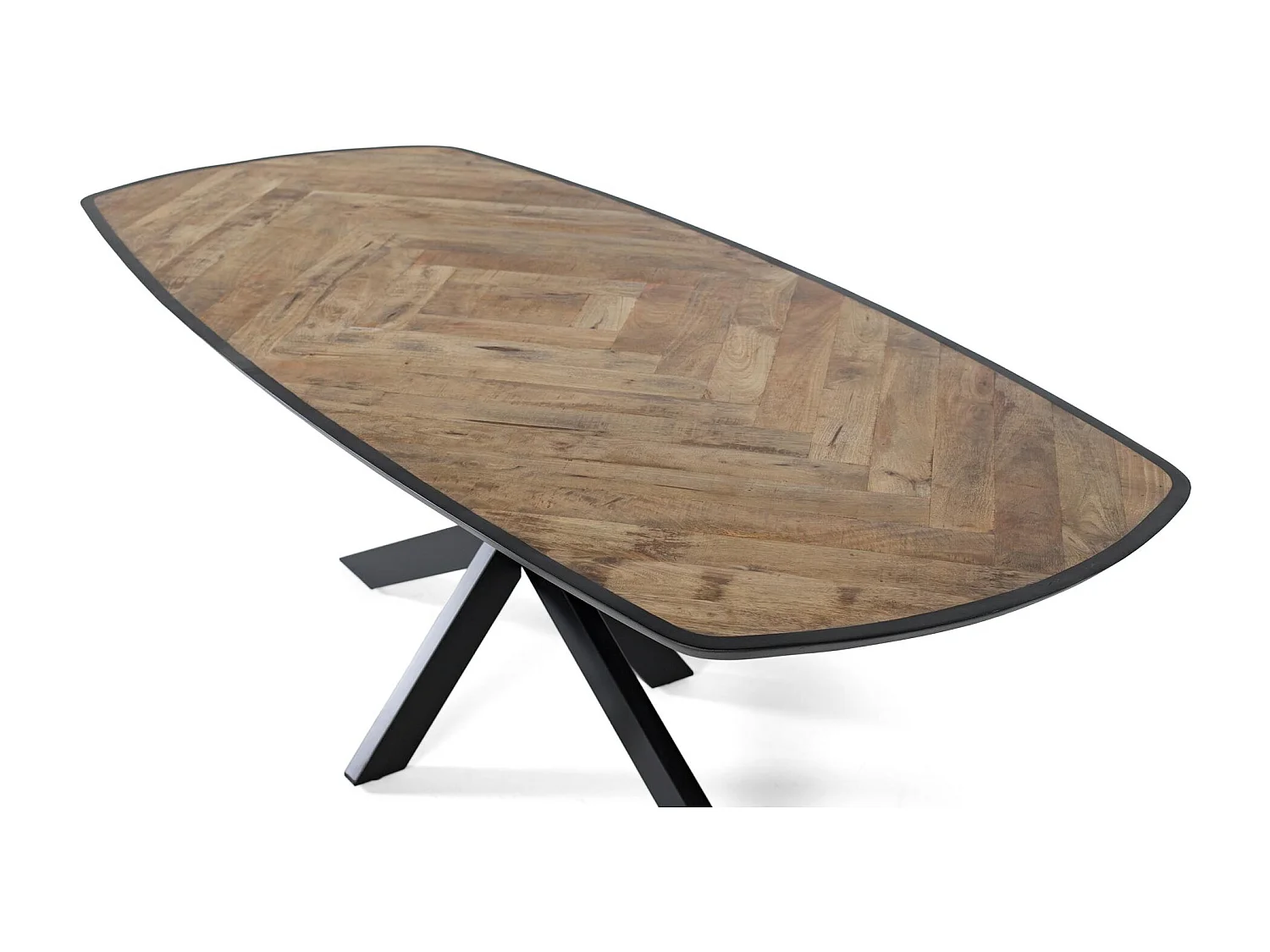 Table à manger en bois de manguier aux coins arrondis 220 cm