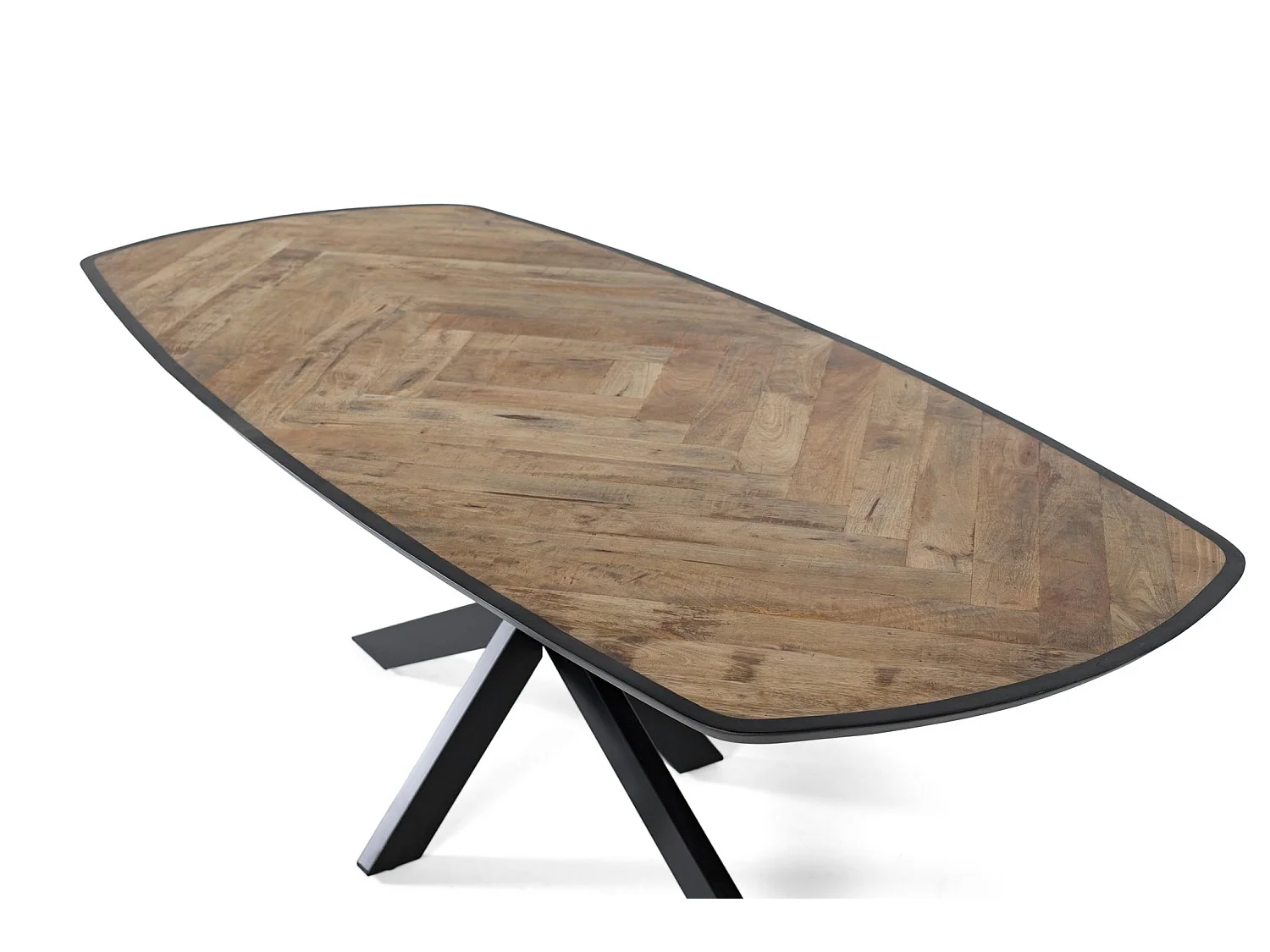 Tables de salle à manger en bois de manguier 220 cm, style rustique moderne - 79 x 220 x 100