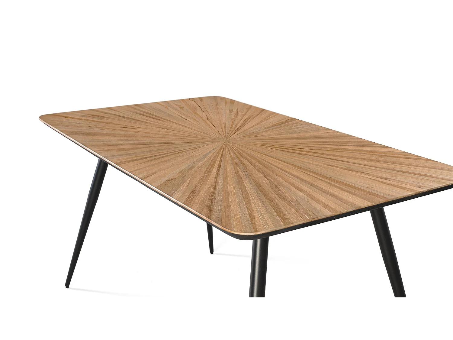 Tavoli da pranzo in legno di teak riciclato, stile rustico moderno, 150 cm - 77x150x90