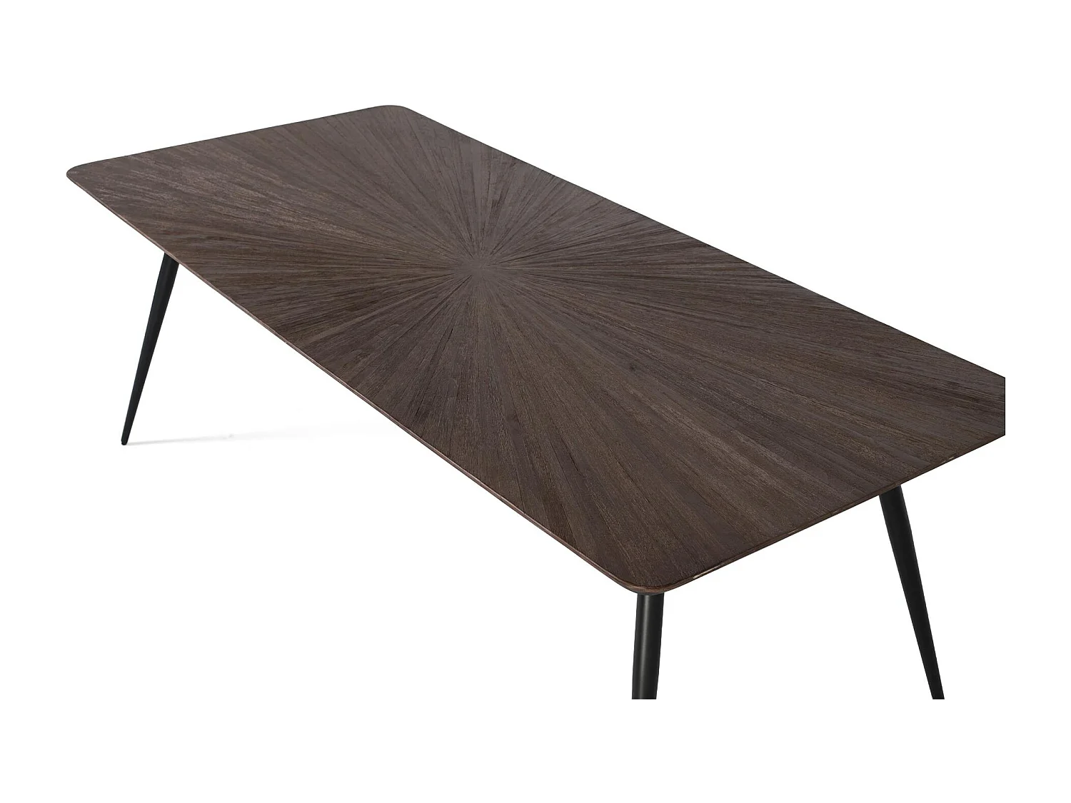 Mesa de manjedoura com prato retangular em teca 220 cm