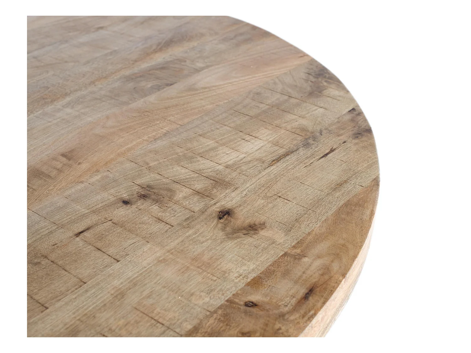 Table à manger ronde en bois de manguier, diamètre 150 cm