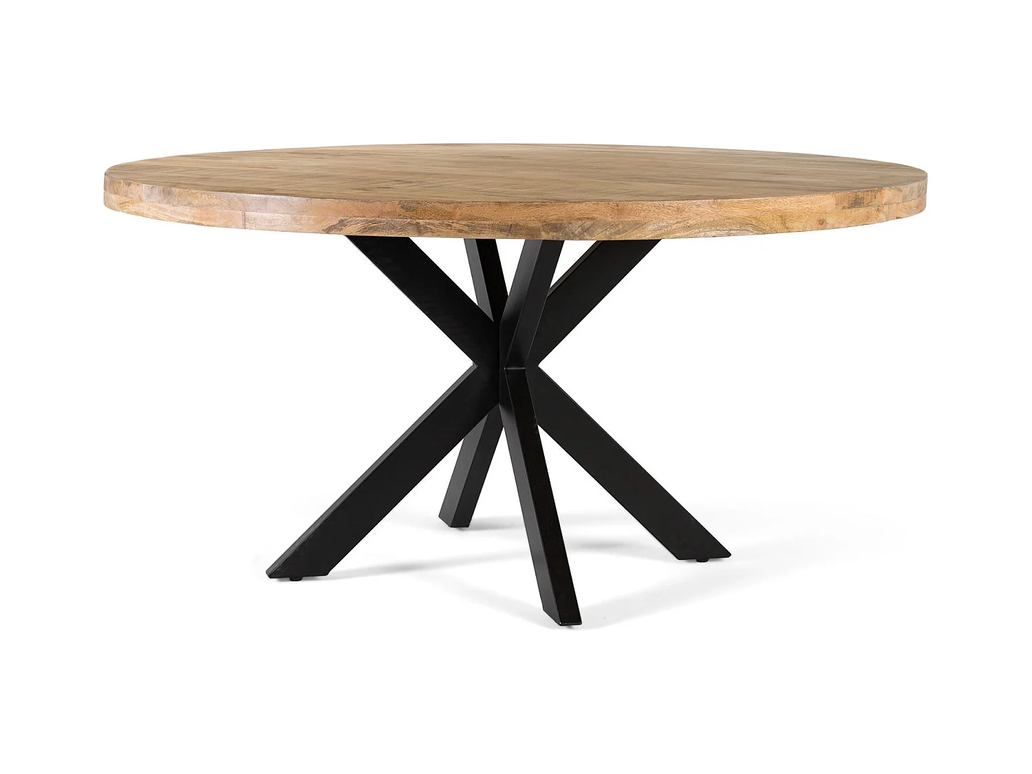 Table à manger ronde en bois de manguier, diamètre 150 cm