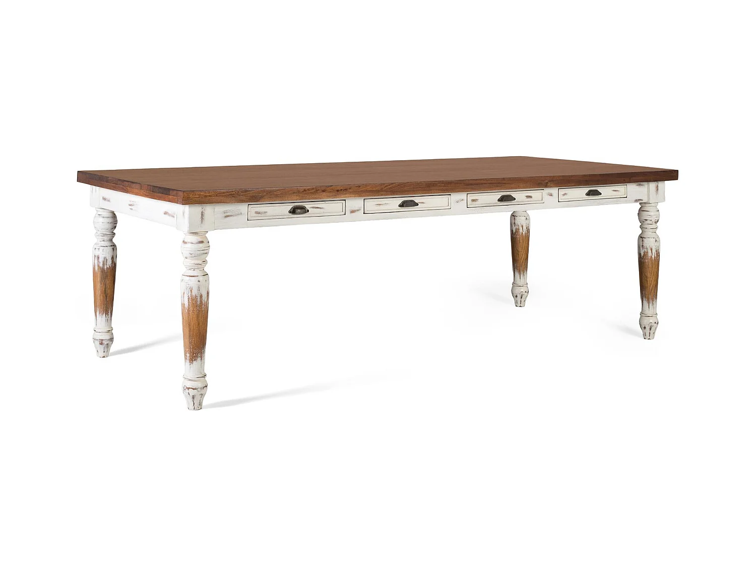 Mesa de comedor en madera de mango y patas torneadas 240 cm