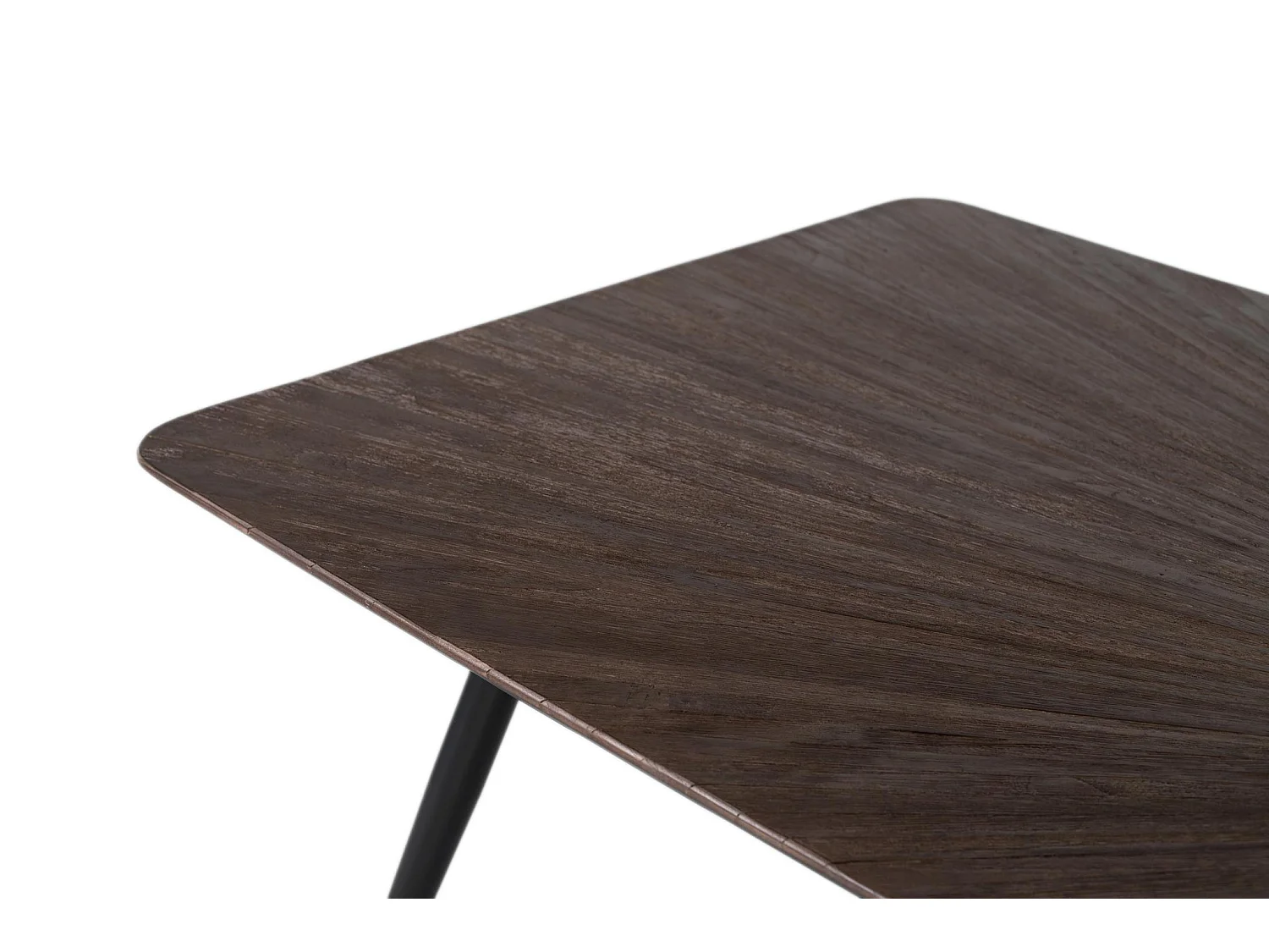 Tables de salle à manger en bois de teck recyclé 200 cm, style rétro moderne - 77 x 200 x 100