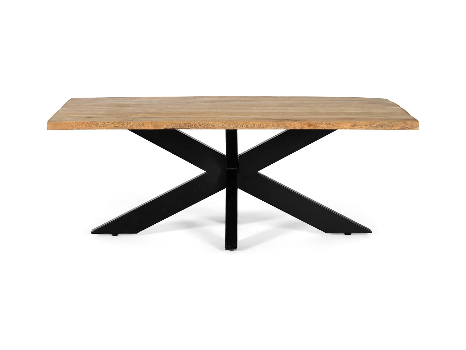 Table basse en bois de manguier massif avec pieds croisés