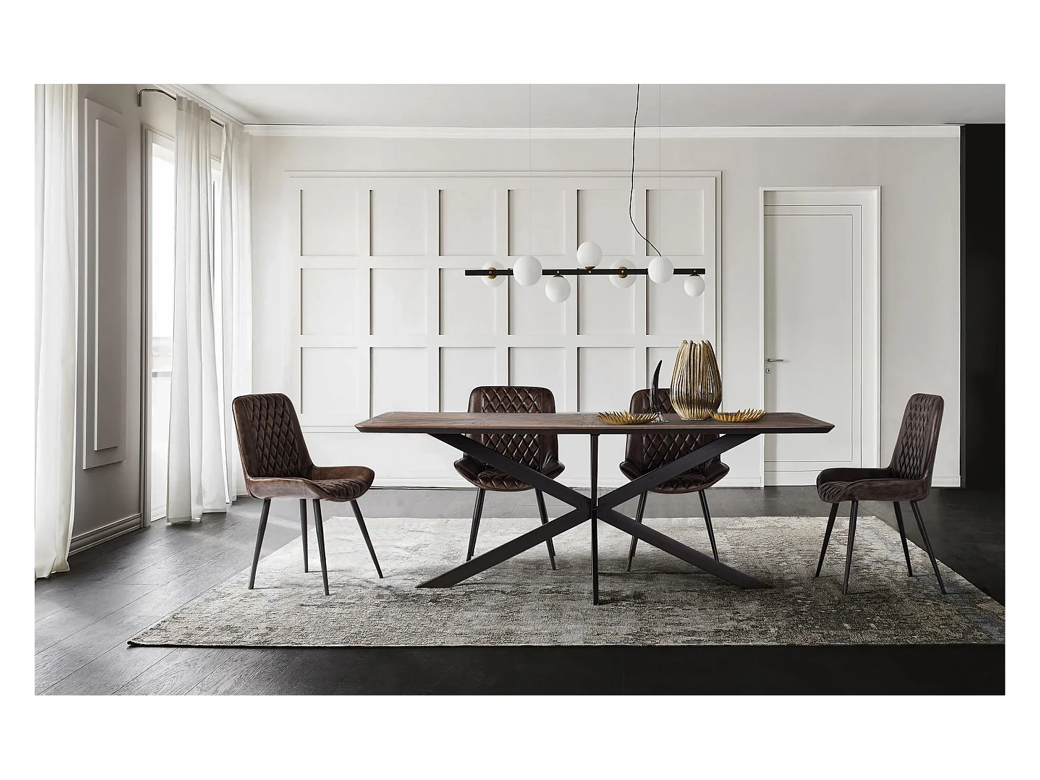 Table à manger en bois de teck recyclé 180 cm