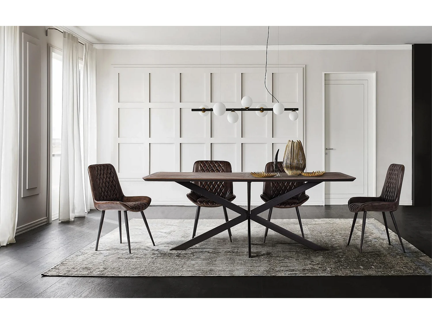 Table à manger en bois de teck recyclé 180 cm