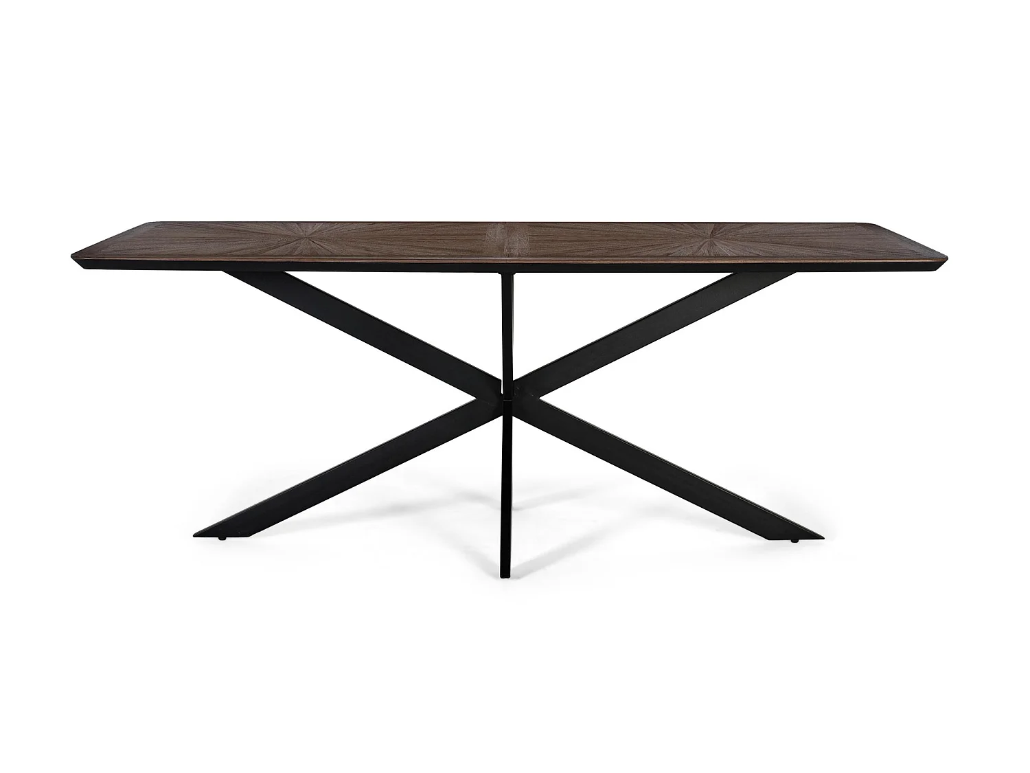 Tavoli da pranzo in legno di teak riciclato, stile industriale contemporaneo, 180 cm - 77x180x90