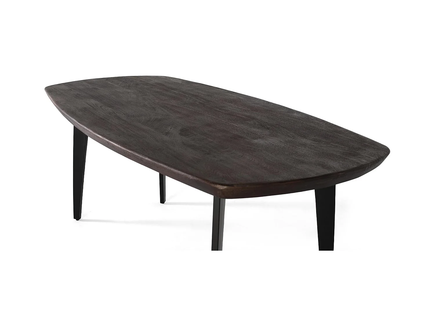 Table à manger en bois de manguier aux coins arrondis, 200 cm