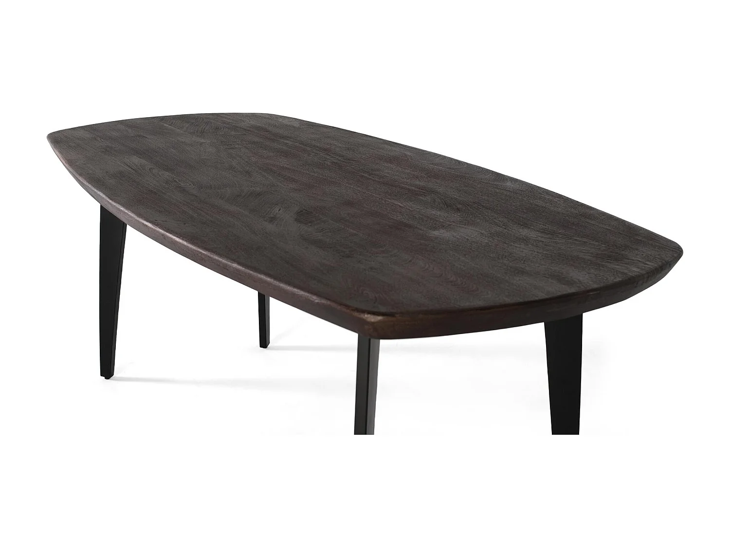 Table à manger en bois de manguier aux coins arrondis, 200 cm