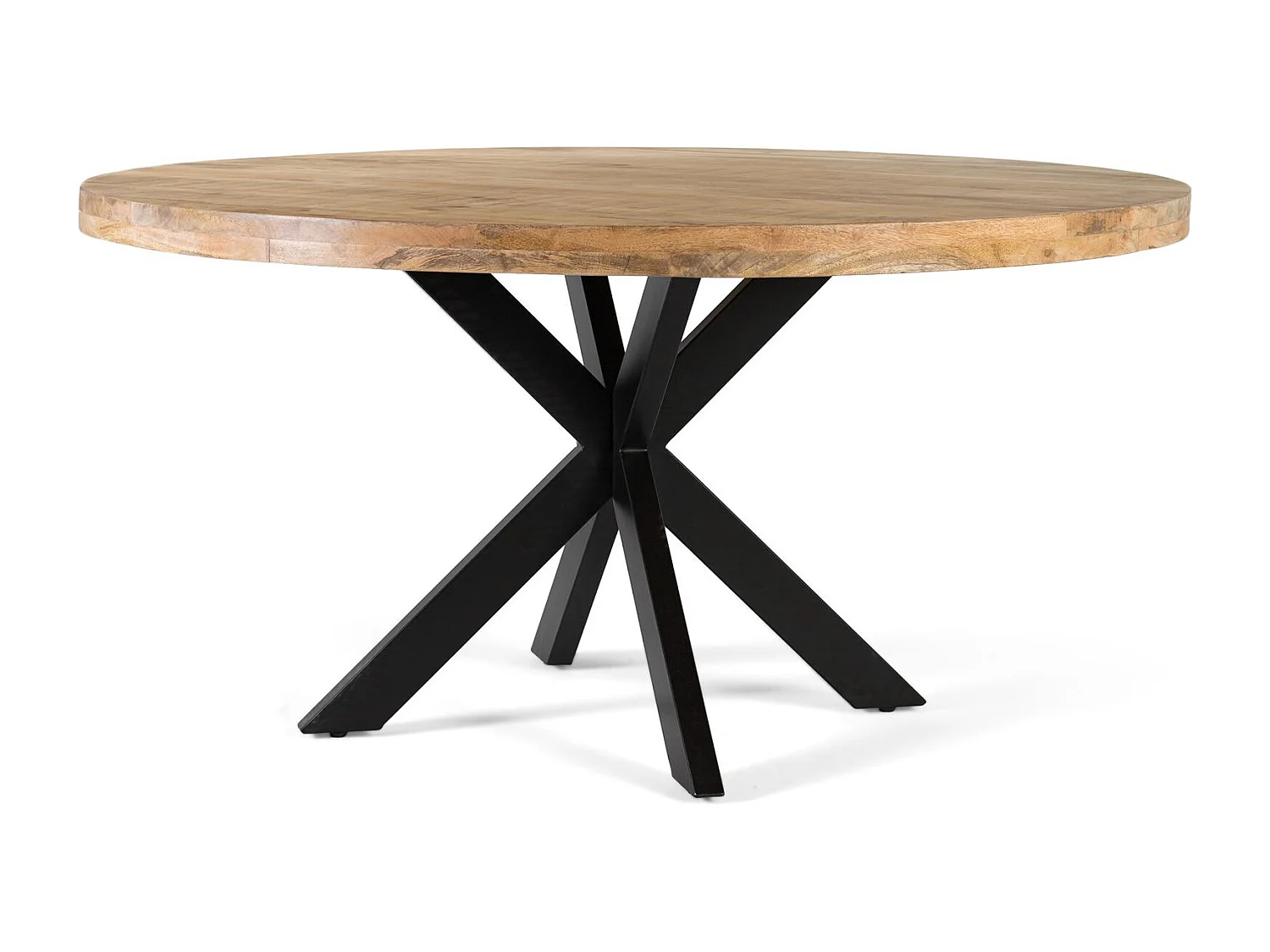 Table à manger ronde en bois de manguier, diamètre 120 cm