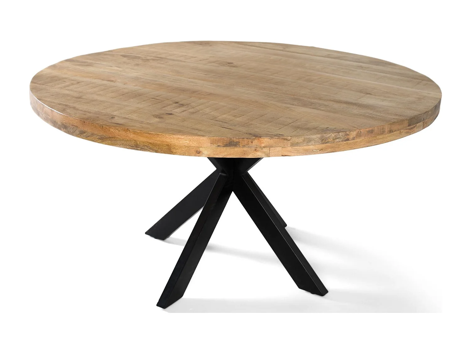 Table à manger ronde en bois de manguier, diamètre 120 cm