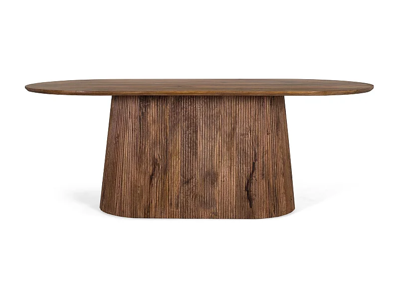 Table à manger avec plateau ovale en bois de manguier 210 cm