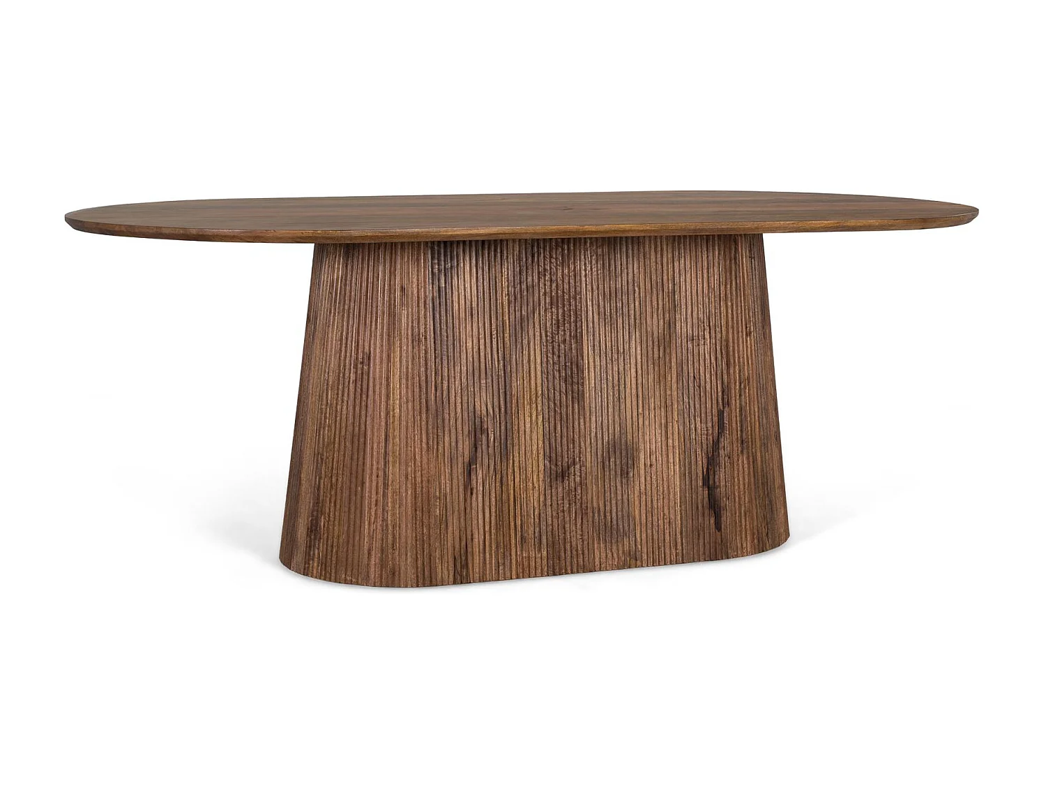 Table à manger avec plateau ovale en bois de manguier 210 cm