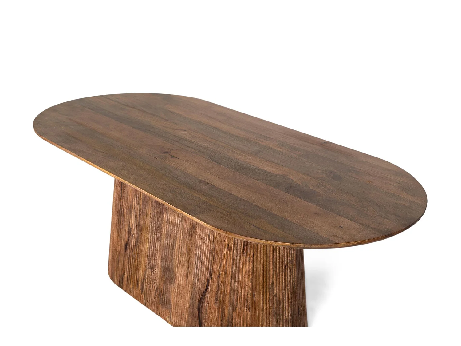 Spisebord med oval topp i mangotre, 210 cm
