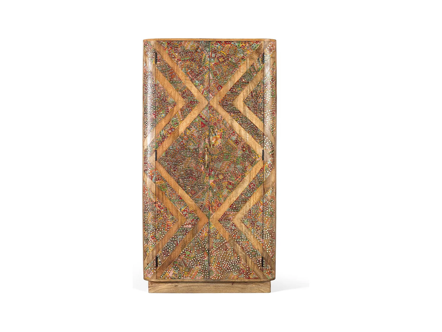 Kleiderschrank aus massivem Mangoholz mit zwei Türen 170 cm