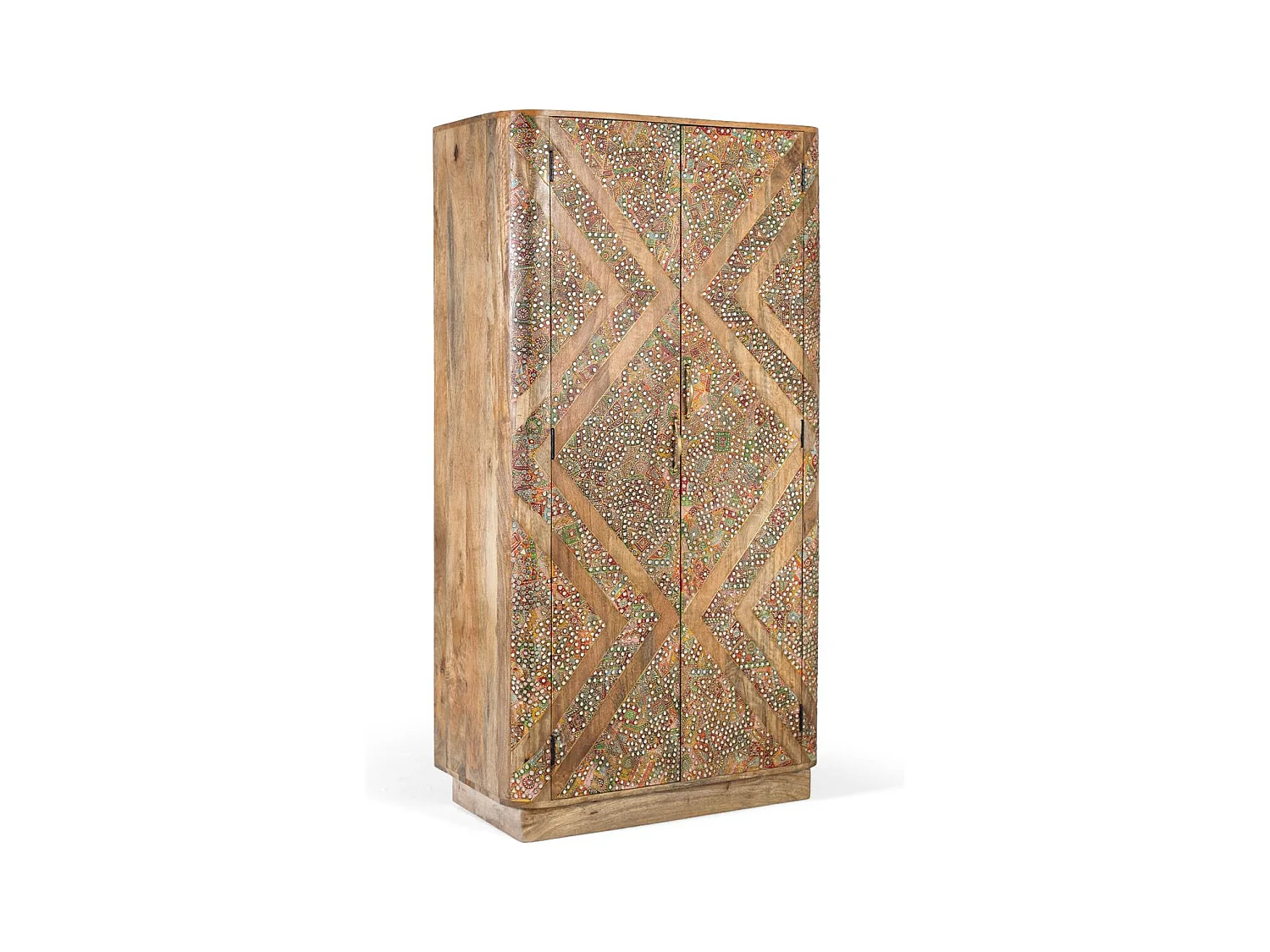 Kleiderschrank aus massivem Mangoholz mit zwei Türen 170 cm