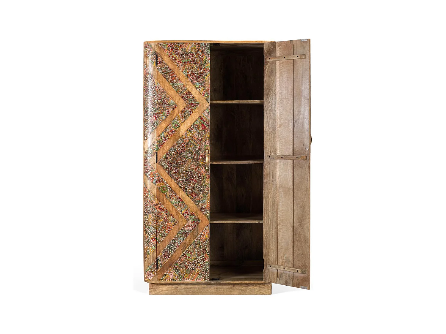 Kleiderschrank aus massivem Mangoholz mit zwei Türen 170 cm