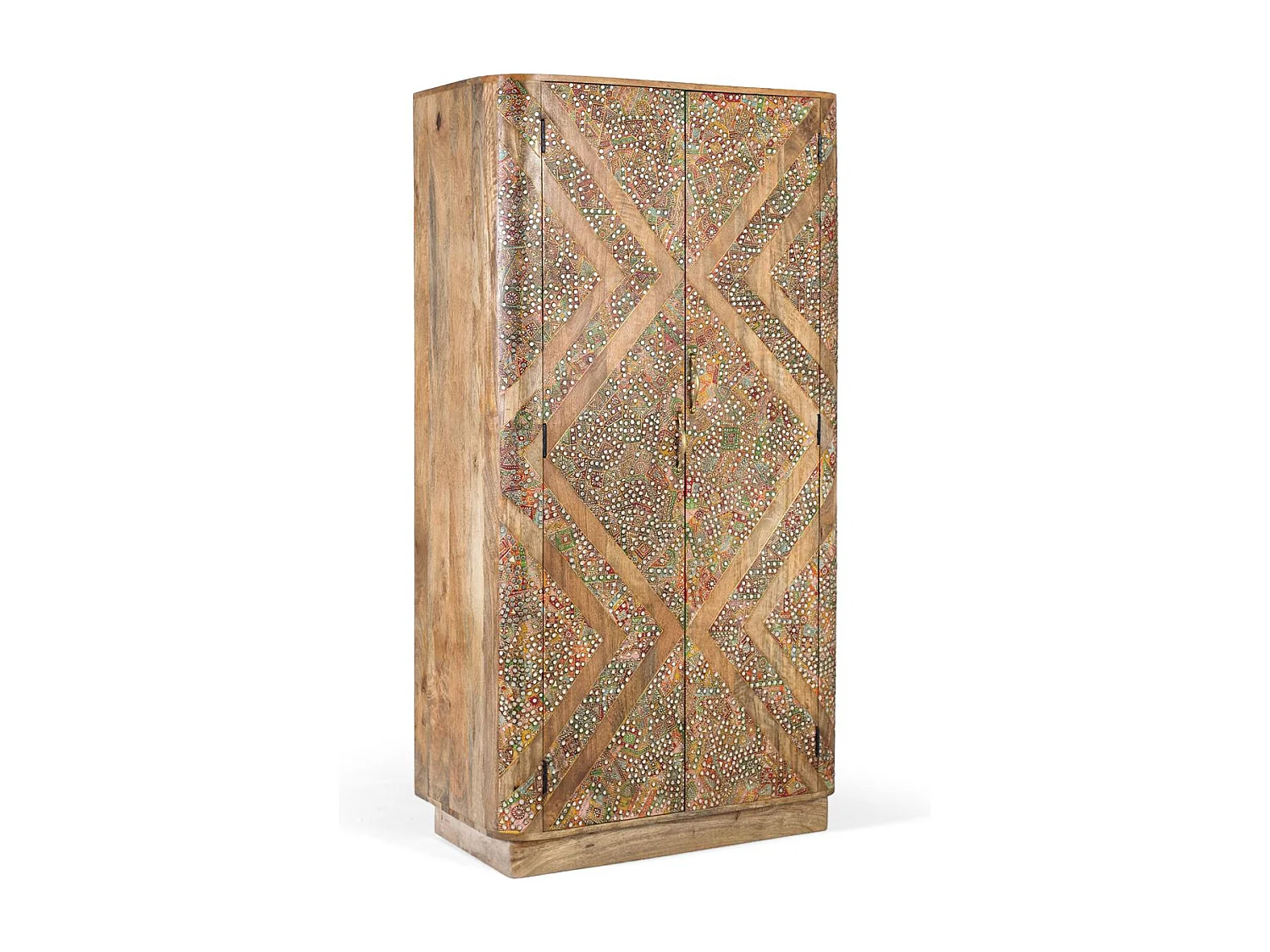 Kleiderschrank aus massivem Mangoholz mit zwei Türen 170 cm