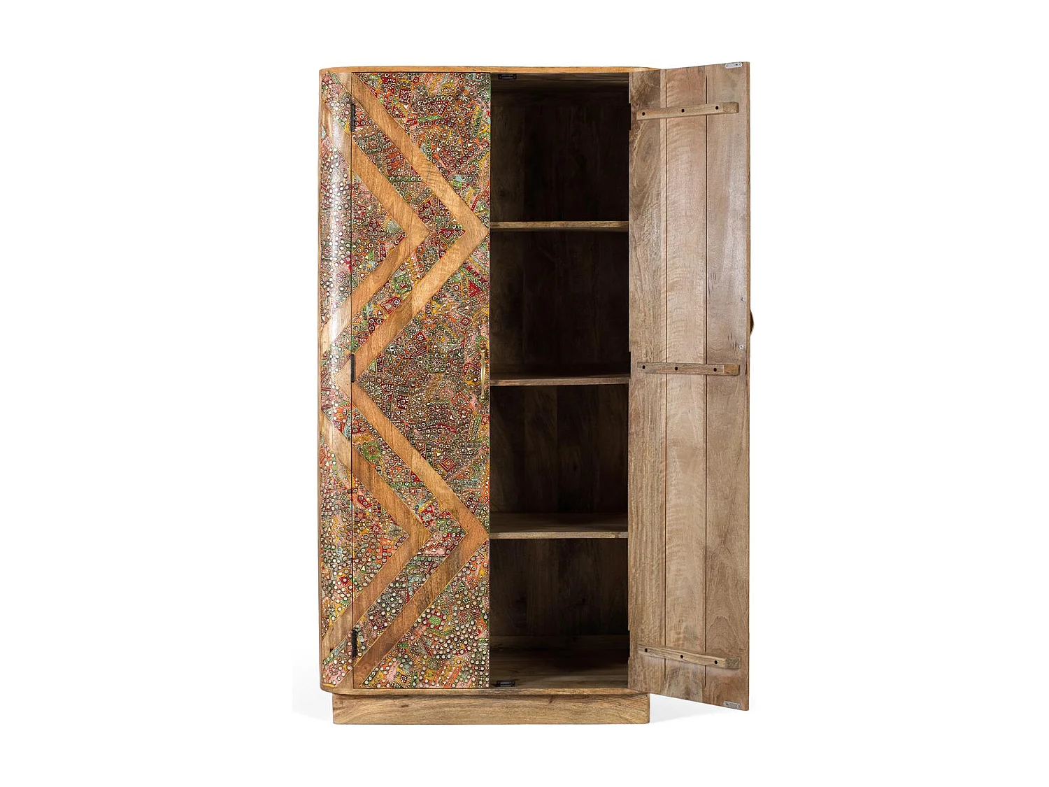 Kleiderschrank aus massivem Mangoholz mit zwei Türen 170 cm