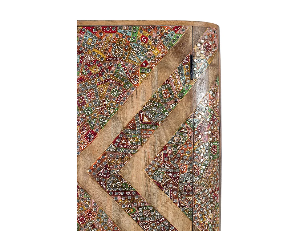 Kleiderschrank aus massivem Mangoholz mit zwei Türen 170 cm