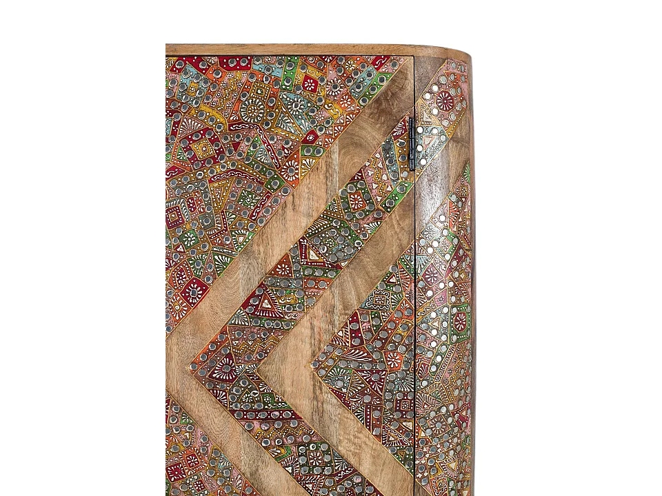 Armadio in legno di mango, stile etnico boho, 90 cm - 170x90x48