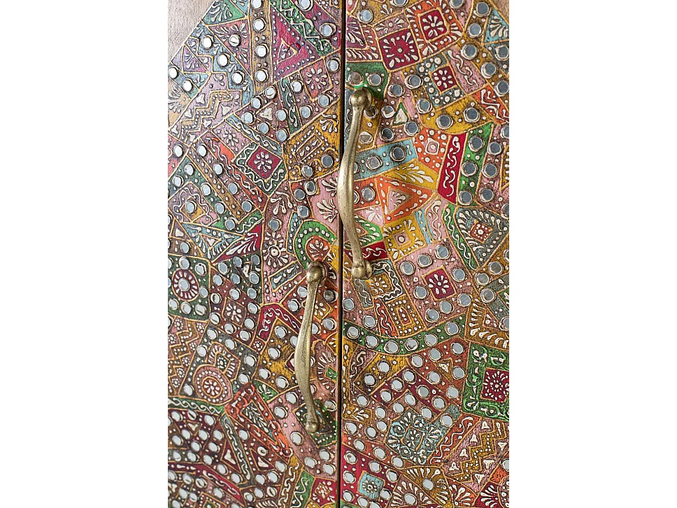 Armadio in legno di mango, stile etnico boho, 90 cm - 170x90x48