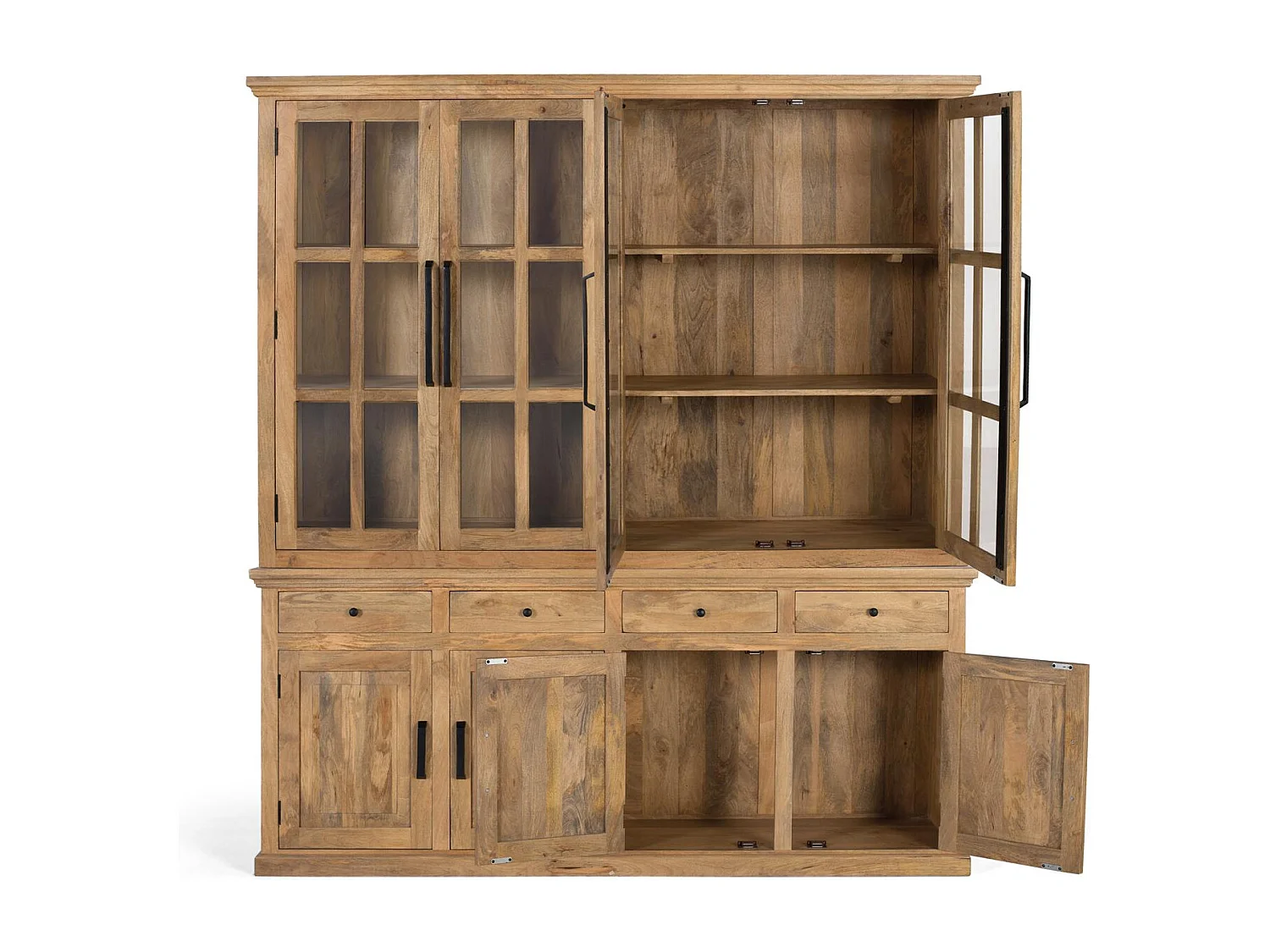 Ambachtelijke kast in massief manguierhout 226 cm