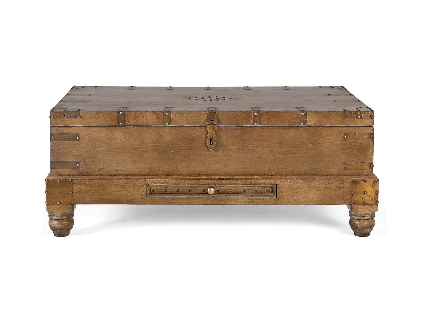 Table basse de style coffre en bois de manguier