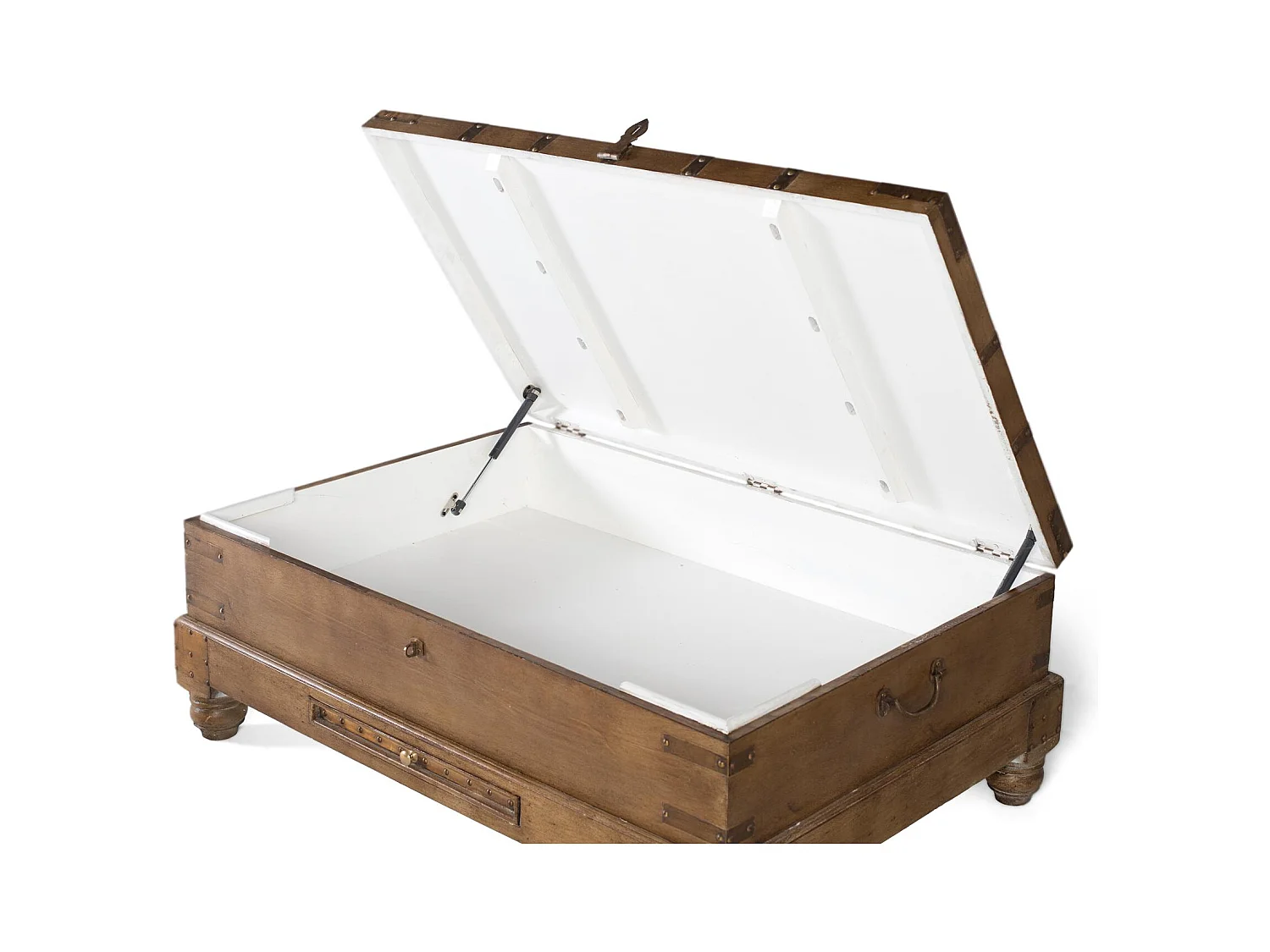 Table basse de style coffre en bois de manguier