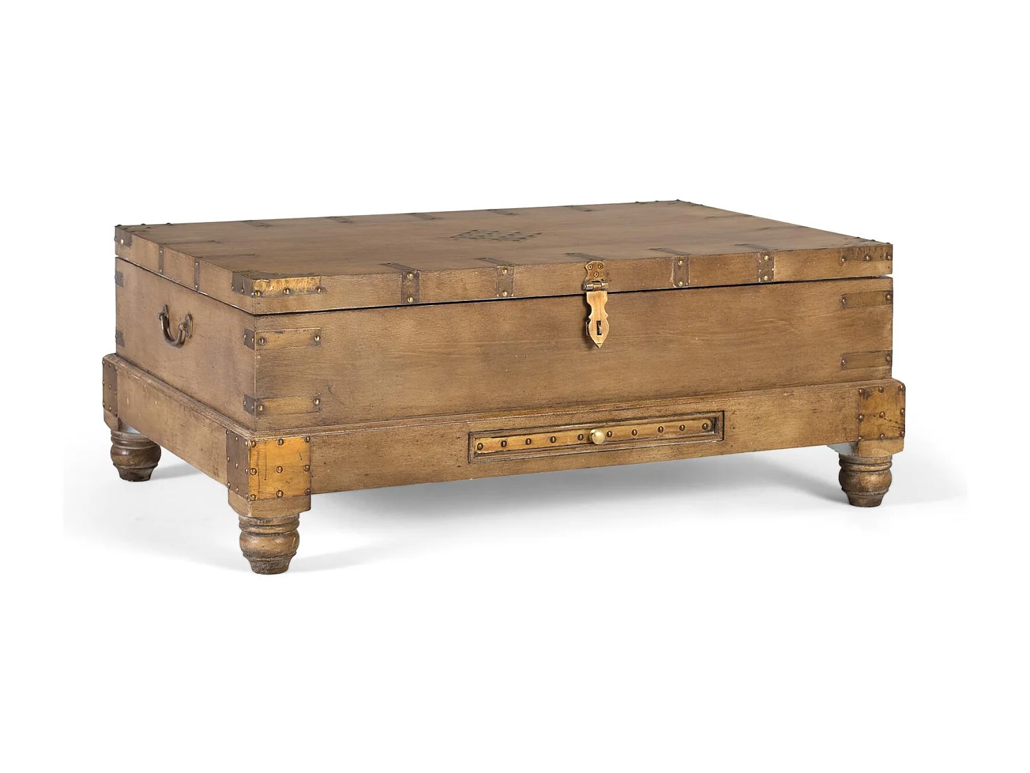 Table basse de style coffre en bois de manguier