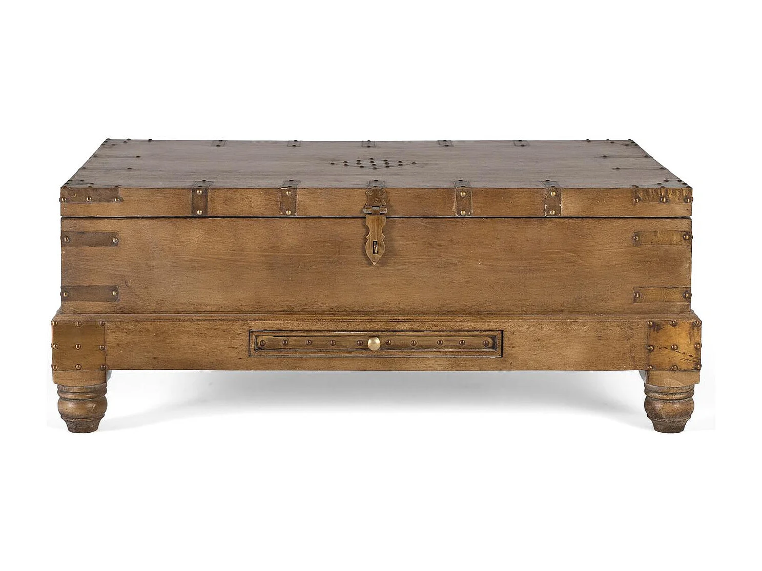 Table basse de style coffre en bois de manguier