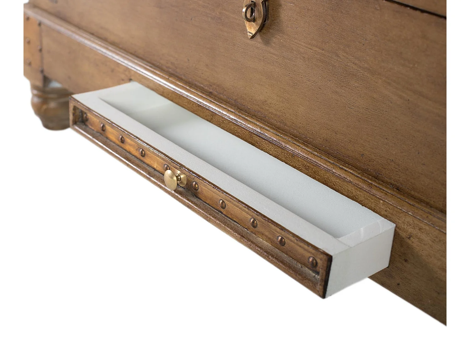 Table basse de style coffre en bois de manguier