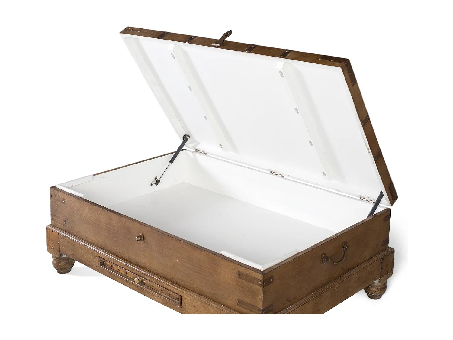 Table basse de style coffre en bois de manguier
