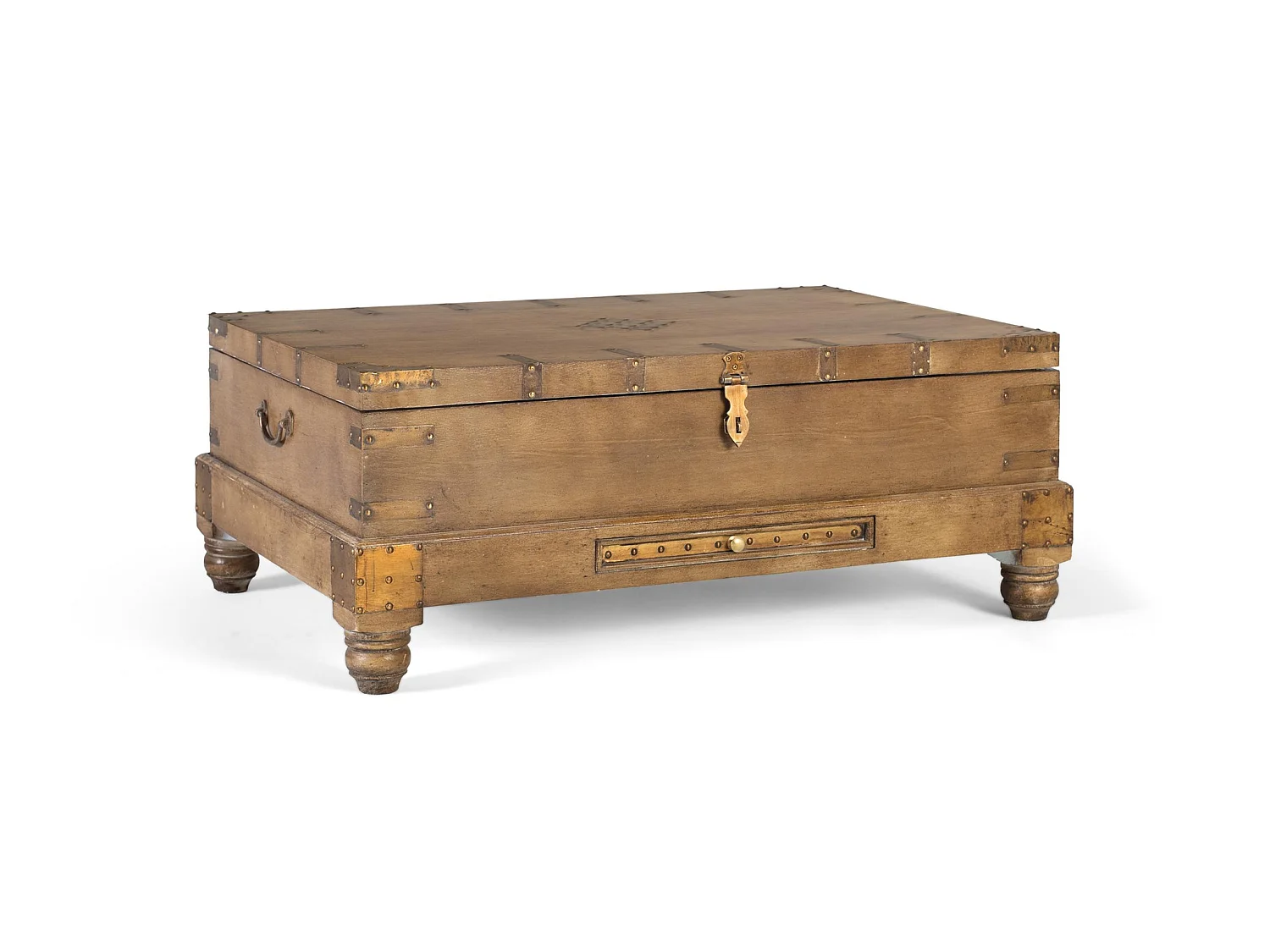 Tables basses en bois de manguier 105 cm, style rustique vintage - 40 x 105 x 70