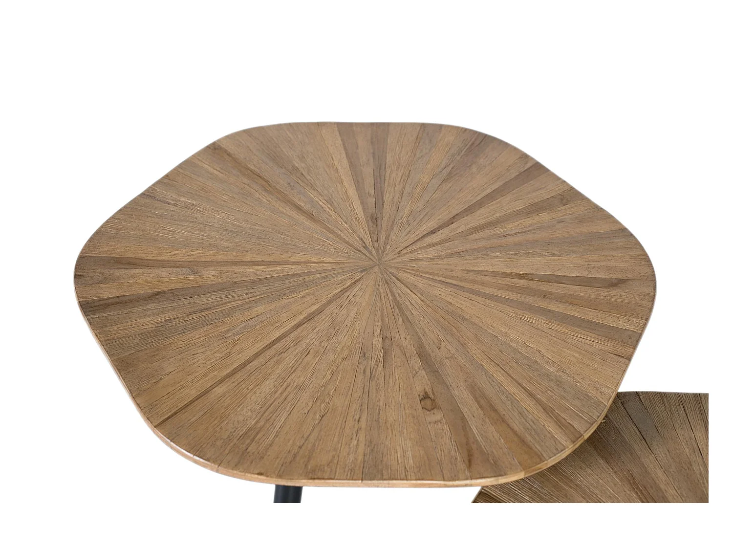 Ensemble de trois tables d'appoint en bois de teck