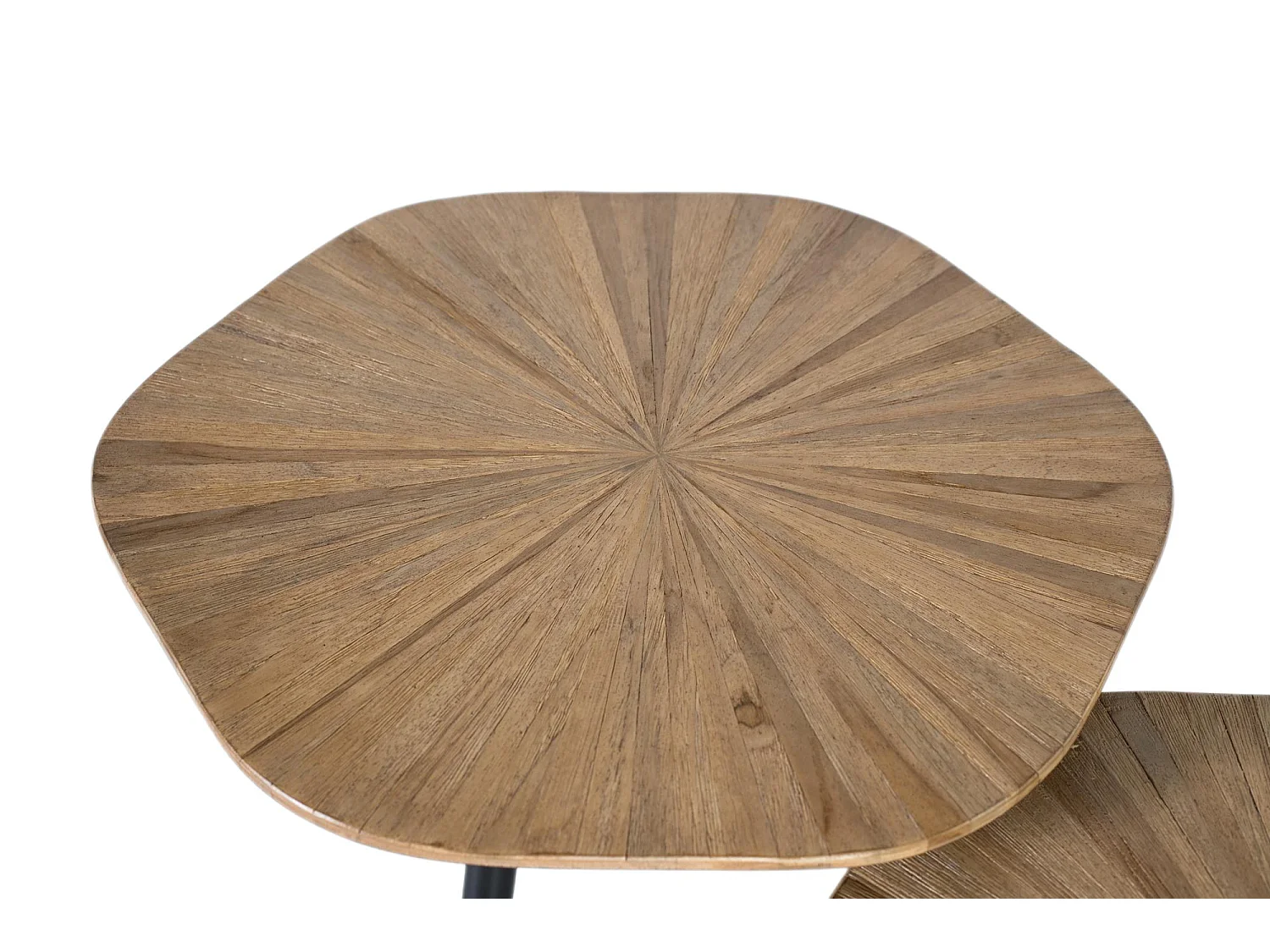 Ensemble de trois tables d'appoint en bois de teck