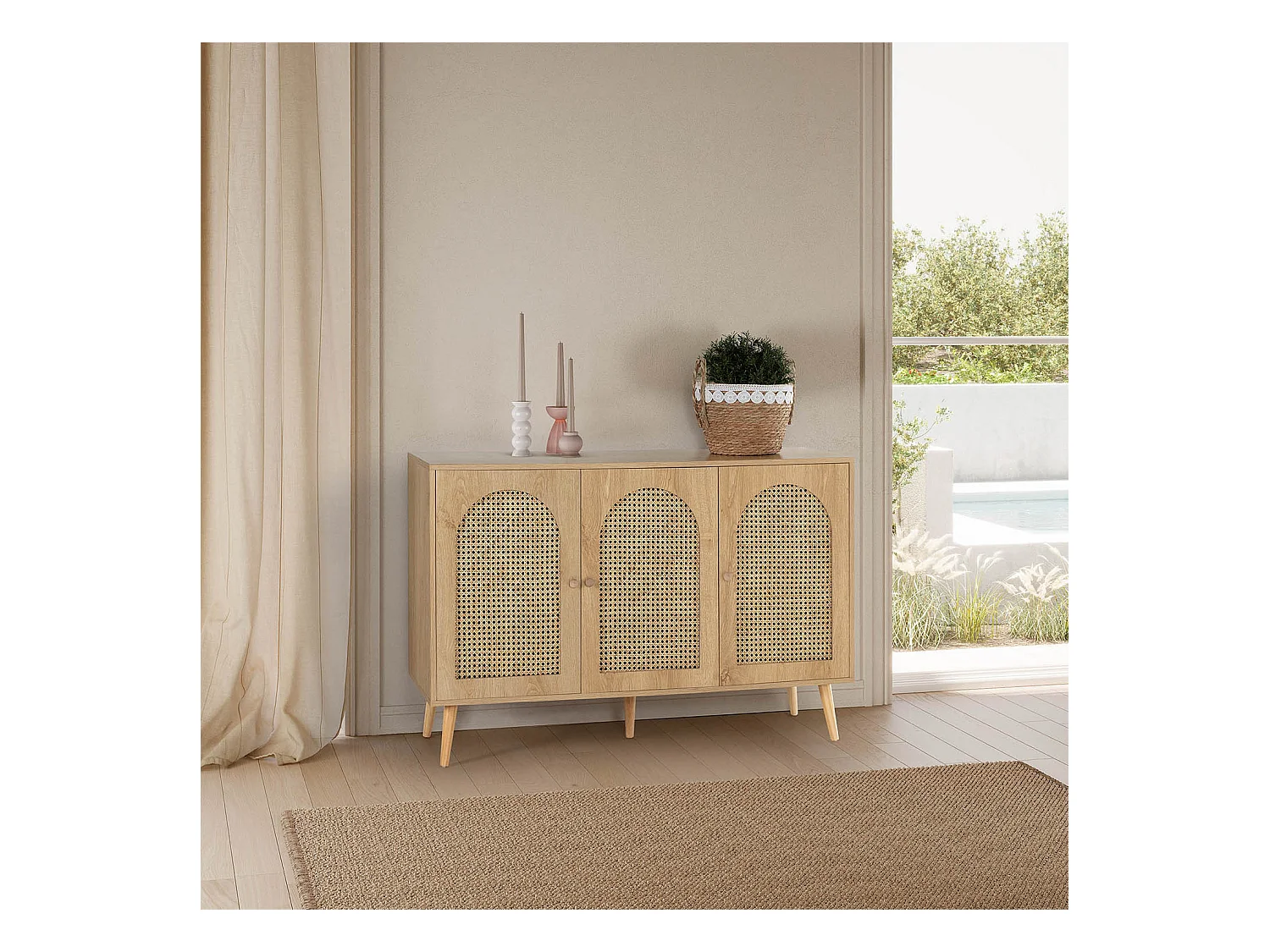 Bufet kolumnowy Luna 3-drzwiowy kolor Dąb