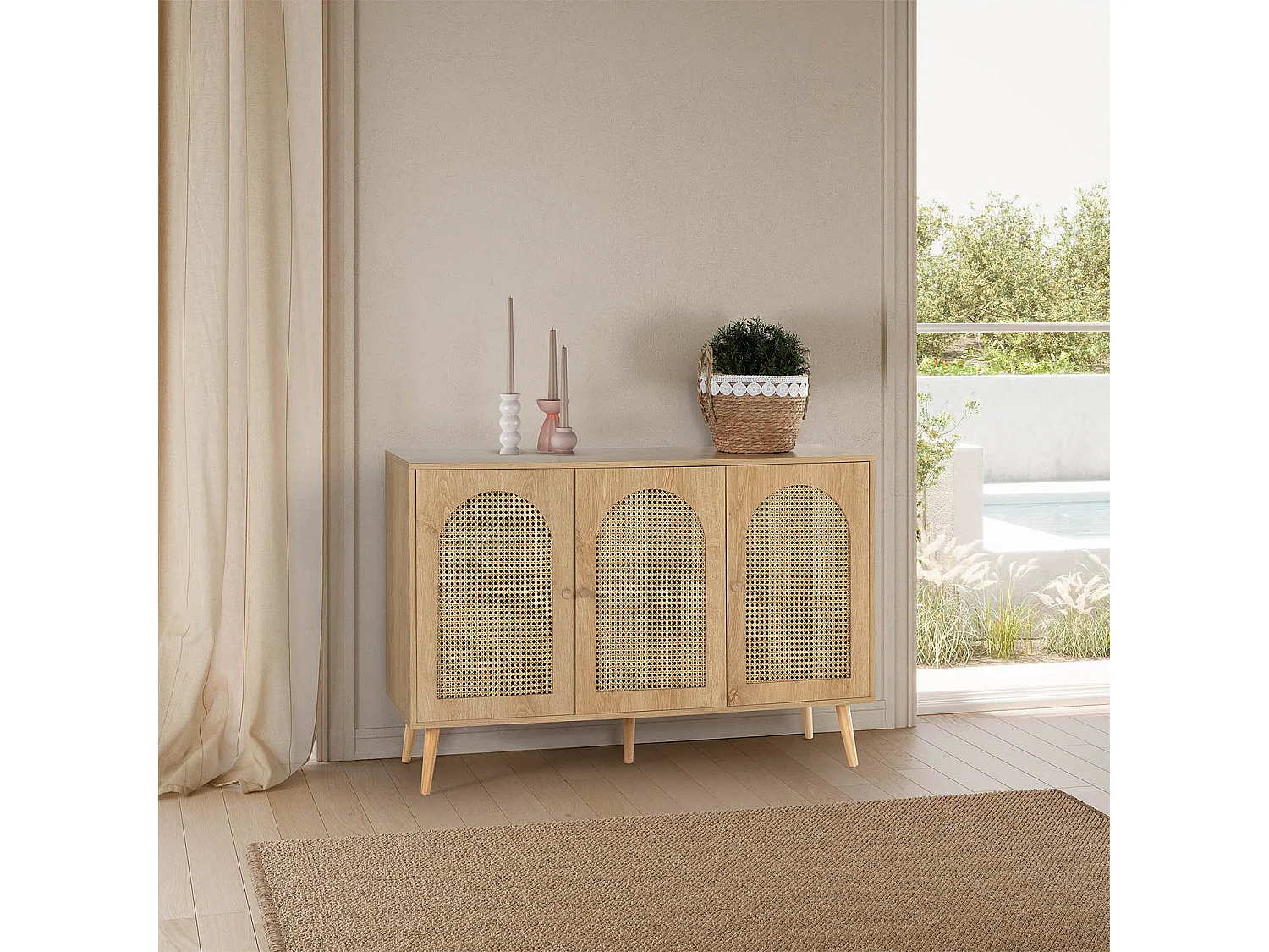 Bufet kolumnowy Luna 3-drzwiowy kolor Dąb