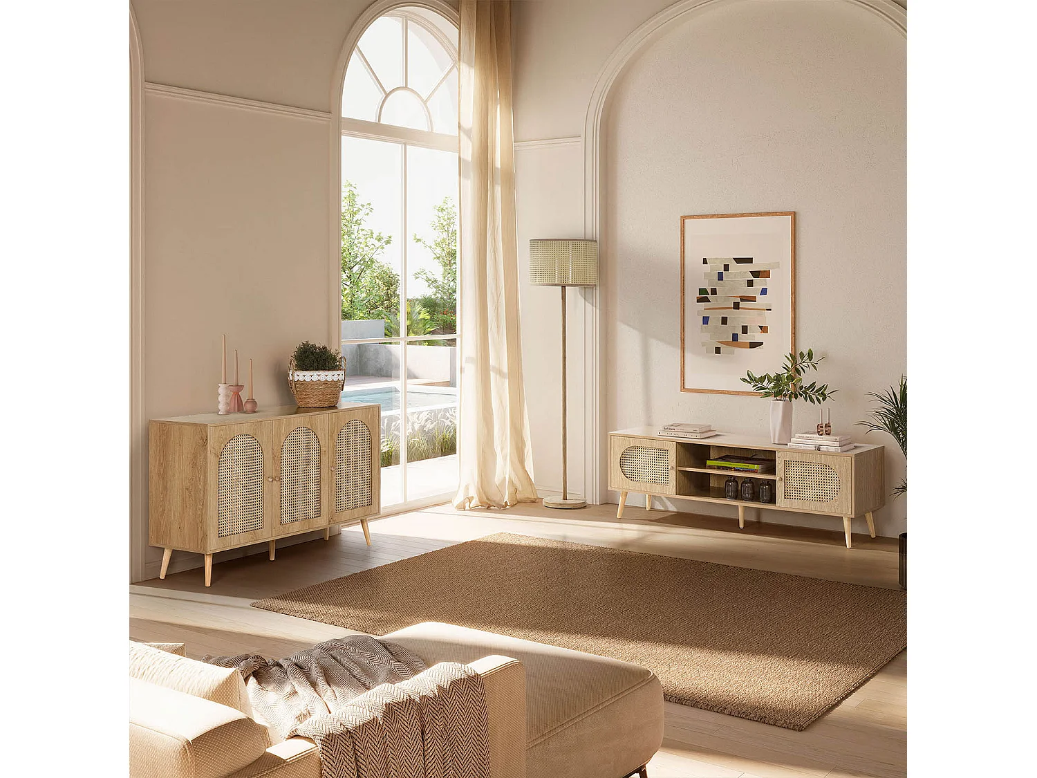 Bufet kolumnowy Luna 3-drzwiowy kolor Dąb