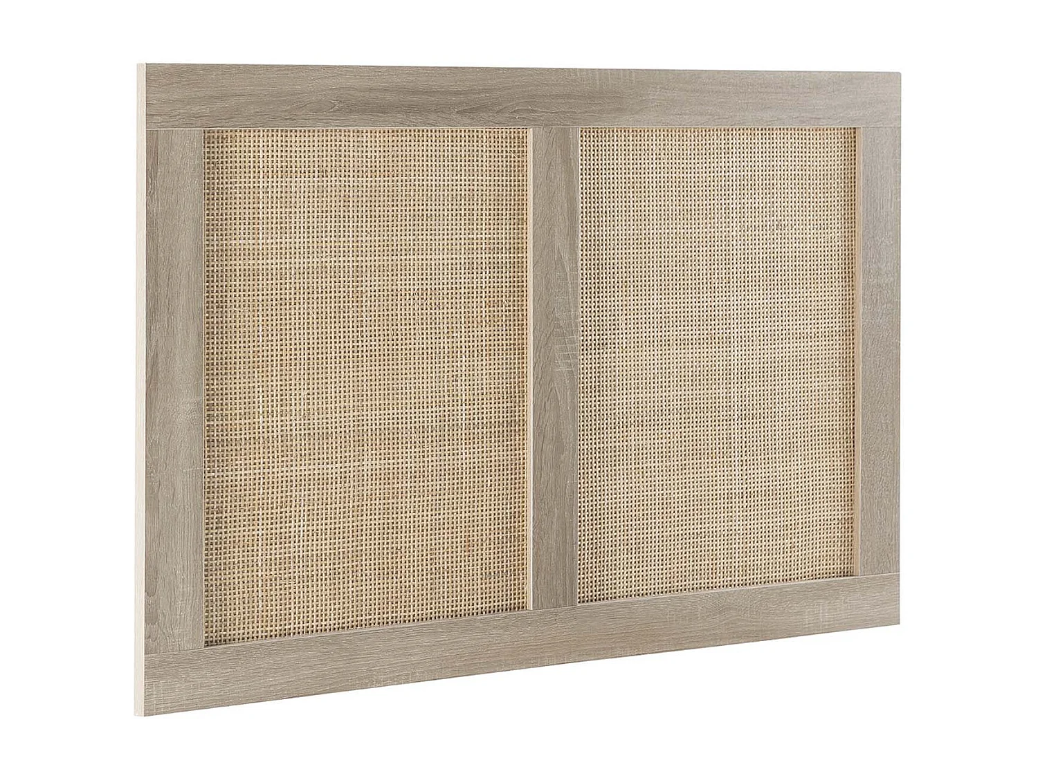 Kopfteil Musa 95 x 60 cm, Eichenfarbe, natürliches Rattan